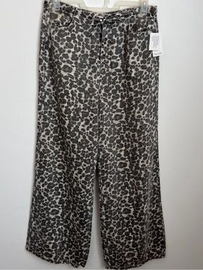 Splendid Neutral‎ Leopard Wide-Leg Pants